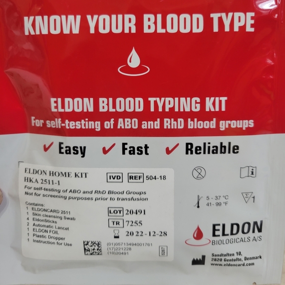 Eldon Other New In Package Eldon Blood Type Test Kit Poshmark